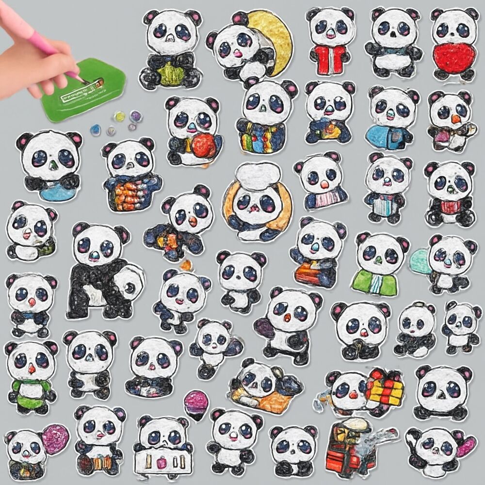 43pcs Diamond Painting Sticker Kit – DIY Mosaic Art Set with Gem Tool